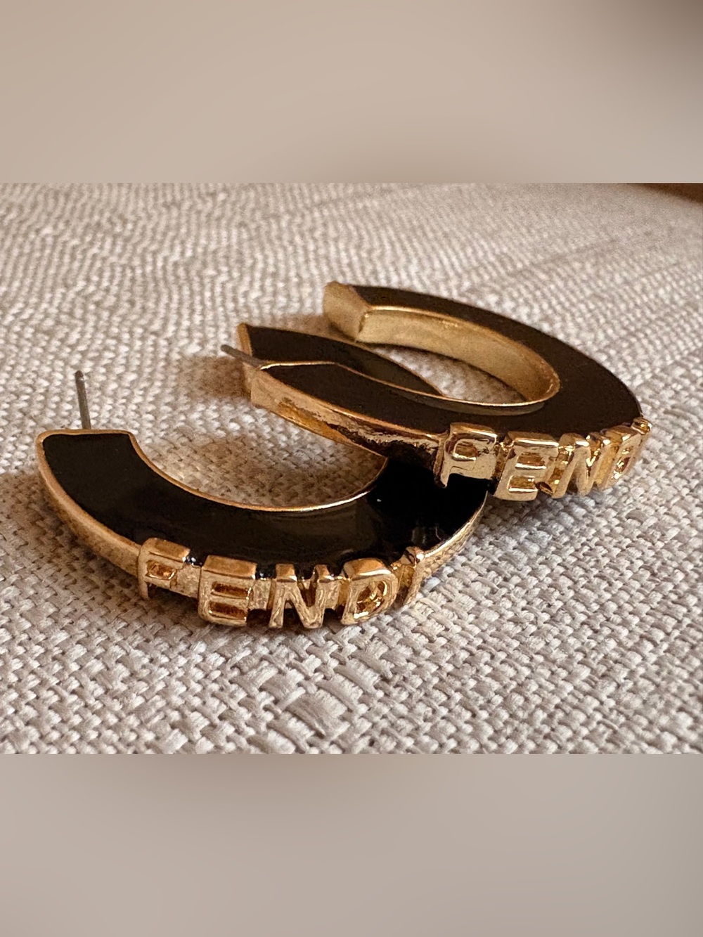 Gold & Black 'Friend' Hoop Earrings - Women's Jewelry